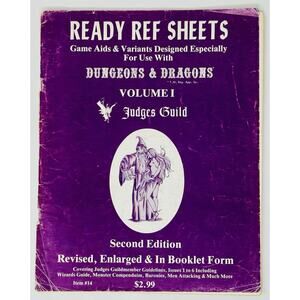 Dungeons & Dragons Judges Guild D&D Ready Ref Sheets #14 1978 D&D RPG